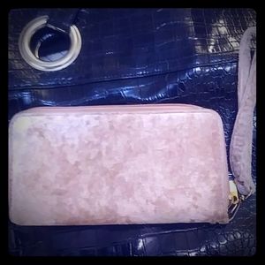 Wallet womens pink soft fuzzy